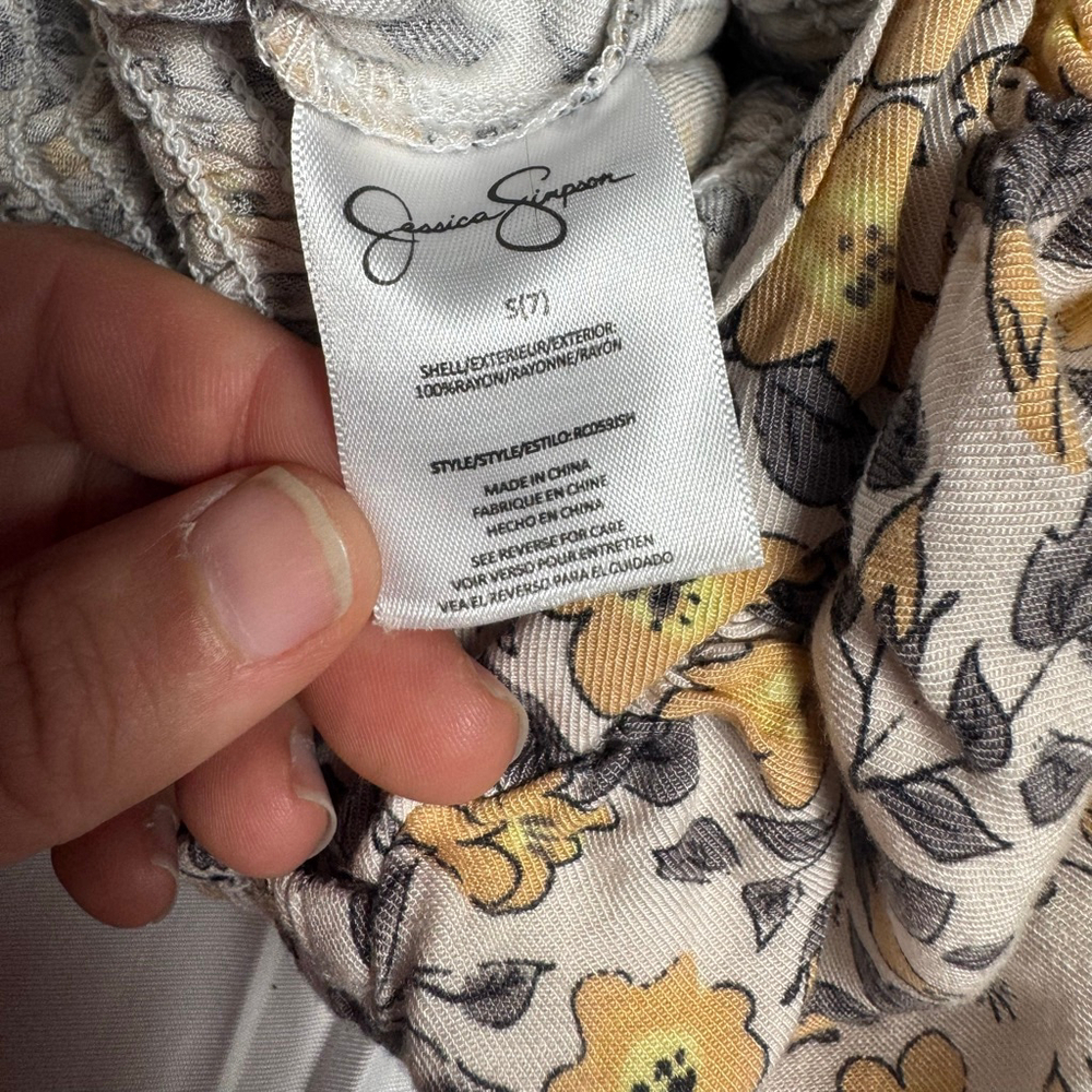 Girl’s Jessica Simpson Jumpsuit size 7 Yellow Floral - Picture 5 of 6